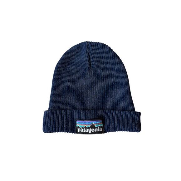 PATAGONIA Big KIDS LOGO BEANIE fits All  Navy Blue - Picture 2 of 7
